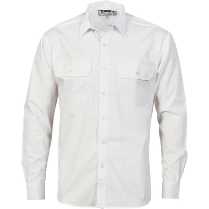 DNC Workwear Mens Polyester Cotton Work Shirt Long Sleeve Business Casual 3212-KarWorkwear