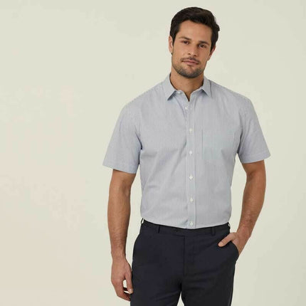 NNT Mens Avignon Stripe Short Sleeve Shirt Casual Regular Fit Business CATJDK-KarWorkwear