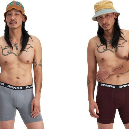 Bonds Mens Total Package Mid Trunk Smooth Viscose Bamboo Comfy Mid Length MWA9-KarWorkwear