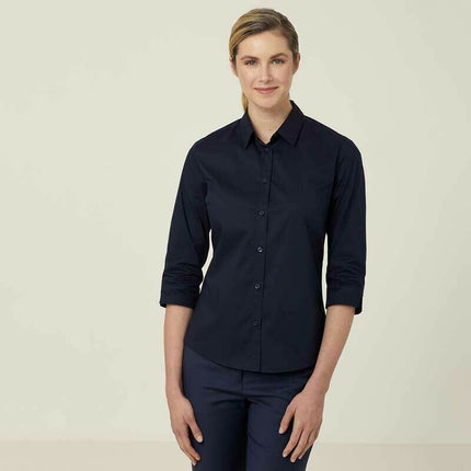 NNT Womens Avignon Formal Stripe 3/4 Sleeve Business Shirts Regular Fit CATUKY-KarWorkwear
