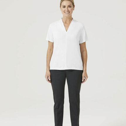 NNT Womens Matt Jersey V Neck Business Short Sleeve Formal Shirt Comfy CATUHP-KarWorkwear
