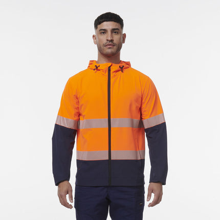 KingGee Mens Hi Vis Reflective Durable Hooded Repel Safety Work Jacket K55061-KarWorkwear