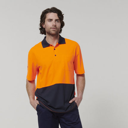 Hard Yakka Mens Safety Work Short Sleeve HI VIS Polo Y19616-KarWorkwear