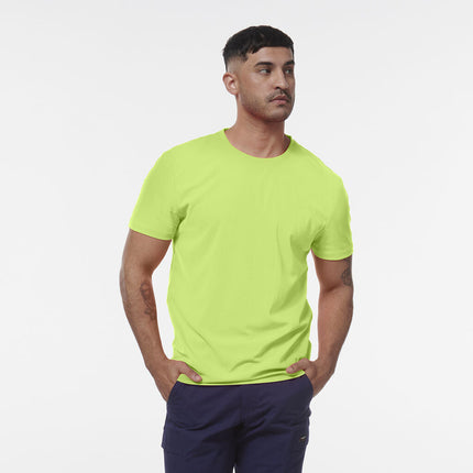 KINGGEE Mens HI Vis Crew Workwear Regular Fit Reflective Sleeve T Shirt K54034-KarWorkwear