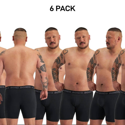 Bonds Mens Quickdry Mid Trunk Wide Inner Leg Panel Moisture Wicking 6 Pack MWQK-KarWorkwear
