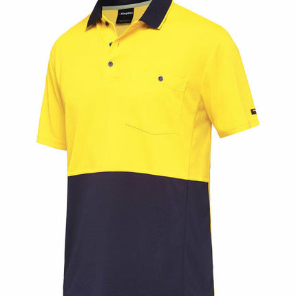 KingGee Mens Workcool Hyperfreeze Spliced Polo Shirt Short Sleeve Work K54205-KarWorkwear