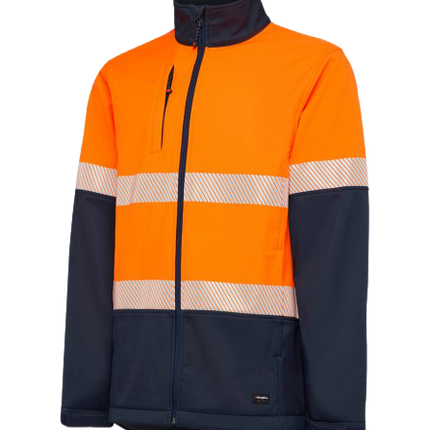 KingGee Mens Hi Vis Softshell Jacket 3 Layer Warm Fleece Comfort Work K05002-KarWorkwear
