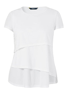 NNT Womens Matt Jersey Short Sleeve Layered Top Round Neckline Blouse CAT9XG-KarWorkwear