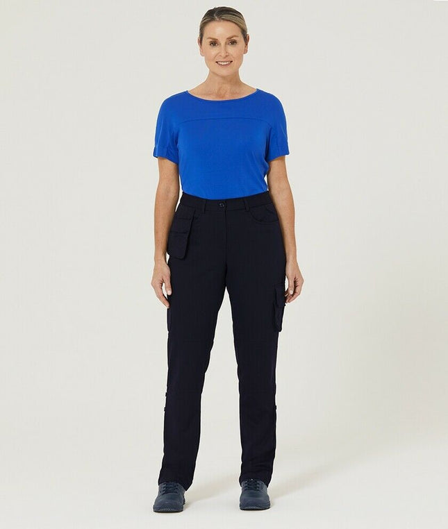 Womens NNT UNIFORMS P/V Gaberdine Flex Waist Cargo Navy Work Pants CAT3TY-KarWorkwear