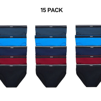 Bonds Mens Hipster Brief Wide Comfy Elastic Waist Extra Support 15 Pack MXLV5A-KarWorkwear