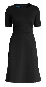 NNT Womens Ponte Knit A Line Dress Black Classic Fit Pleated Dress CAT66K-KarWorkwear