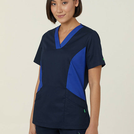 NNT Womens Nightingale V Neck Contrast Scrub Top Nurse Workwear Comfort CATULL-KarWorkwear