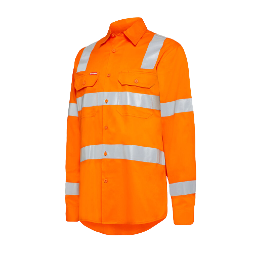 Hard Yakka Womens Foundation Biomotion HiVis Taped Reflective Work Shirt Y08420-KarWorkwear