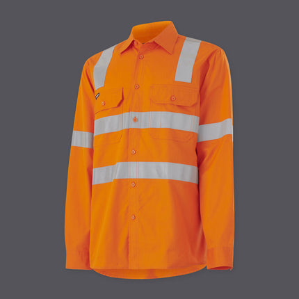 KingGee Mens Wookcool Vented X Back Shirt Lightweight Pockets Long Sleeve K54917-KarWorkwear