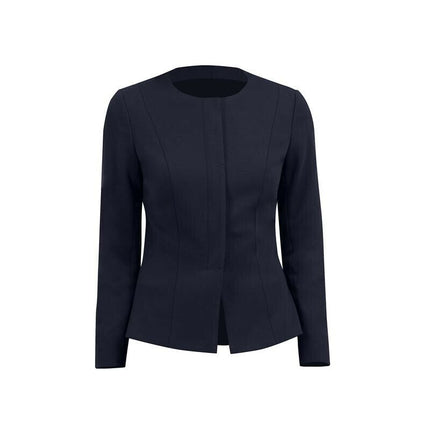 NNT Womens Formal Ponte Jacket Collarless Concealed t Zip  Business Coat CAT1E3-KarWorkwear
