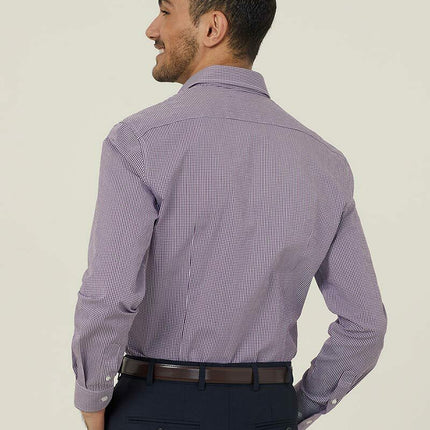 NNT Mens Avignon Gingham Checked Long Sleeve Shirt Casual Fit Business CATJDF-KarWorkwear