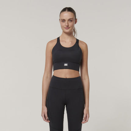 Hard Yakka Womens Form-Fitting Workout  Top Stretch Sport X Work Crop Y08060-KarWorkwear