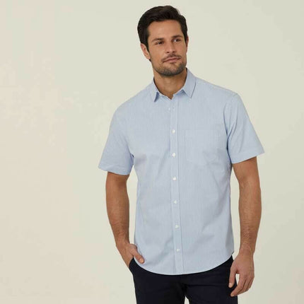 NNT Mens Avignon Stripe Short Sleeve Shirt Casual Regular Fit Business CATJDK-KarWorkwear