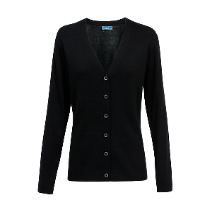 NNT Mens Button Front Cardigan V-Neck Black Long Sleeve CAT5BR-KarWorkwear