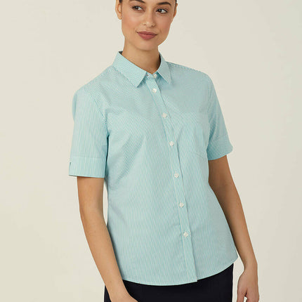 NNT Womens Avignon Stripe Short Sleeve Slim Casual Shirt Regular Business CATUK5-KarWorkwear