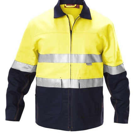 Hard Yakka Hi-Vis Tradie Cotton Work Jacket Tough Taped Comfy Warm Y06545-KarWorkwear