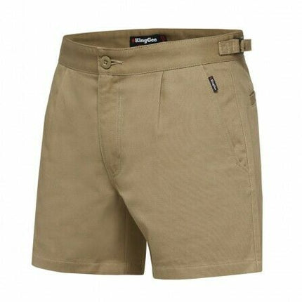 KingGee Drill Utility Shorts Adjustable Welt Pockets Cotton Work K07010-KarWorkwear