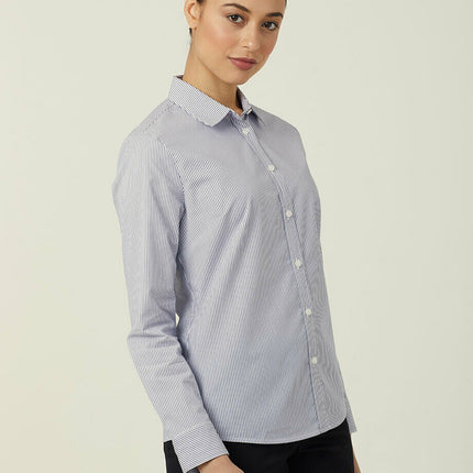 NNT Womens Avignon Stripe Long Sleeve Formal Shirt Comfy Business Shirts CATUKT-KarWorkwear