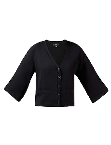 NNT Womens Wide Sleeve Cropped Knit Cardigan Boxy Button Shirt CAT5CA-KarWorkwear