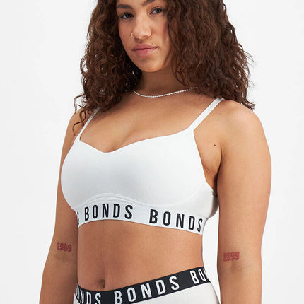 Bonds Womens Icons Wirefree Bra Soft Cotton Stretch Jacquard Elastic Band YWL4-KarWorkwear