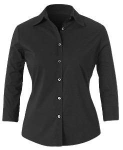 NNT Mens Stretch Cotton Blend 3/4 Sleeve Black Collared Business Shirt CAT4K5-KarWorkwear