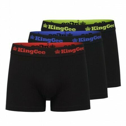 Mens KingGee Cotton Trunk 3 Pack Black King Gee Jocks Underwear Trunks K09023-KarWorkwear