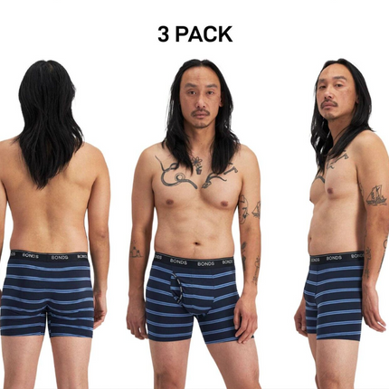 Bonds Mens Guyfront Mid Trunk Soft Seamfree Sides and Functional Fly 3 Pack MWUN-KarWorkwear
