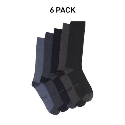 Bonds Mens Bamboo Crew Socks Fine Seams Comfy Toes & Ankle Support 6 Pack SZFQ5W-KarWorkwear
