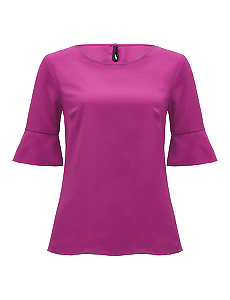 NNT Womens Fluted Sleeve Top Classic Fit round Neck Blouse CATU5T-KarWorkwear