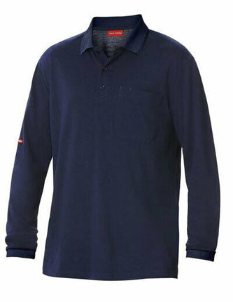 Mens Hard Yakka Work Shirt Cotton Pique Polo Business Long Sleeve Y11307-KarWorkwear
