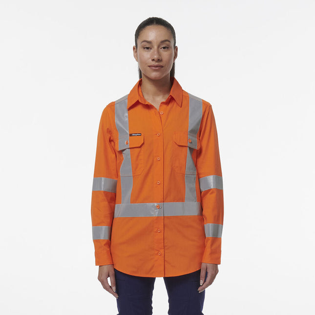 KingGee Womens Safety Workcool Vented X Back Reflective Breathable Shirt K44233-KarWorkwear