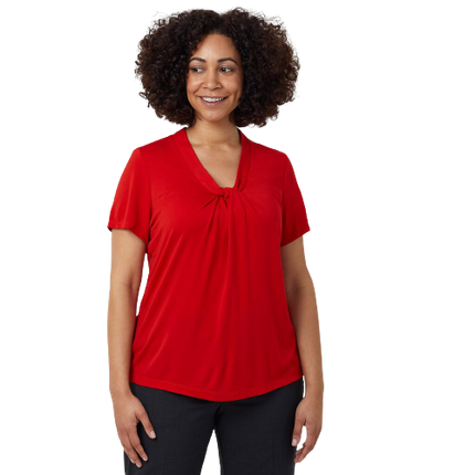 NNT Womens Matt Jersey Twist Neck Short Sleeve Top Classic Fit V Neckline CATUFS-KarWorkwear