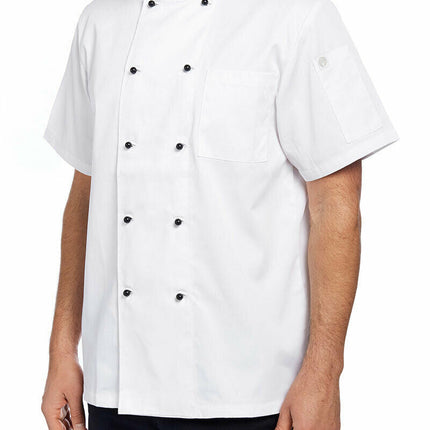 NNT Unisex Adult Chef Jacket Short Sleeve Macquarie Poly Cotton Work CATP5J-KarWorkwear