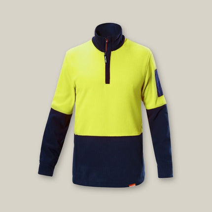 Hard Yakka 4 Pack Mens Hi-Vis 2 Tone 1/4 Zip Brushed Comfy Fleece Jumper Y19330-KarWorkwear