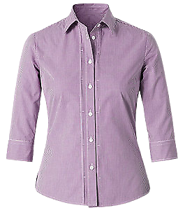 NNT Mens Gingham 3/4 SLV Tuck Shirt Pleated Button Collared Sleeve CAT9Q9-KarWorkwear