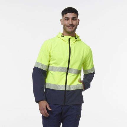 KingGee Mens Hi Vis Reflective Durable Hooded Repel Safety Work Jacket K55061-KarWorkwear