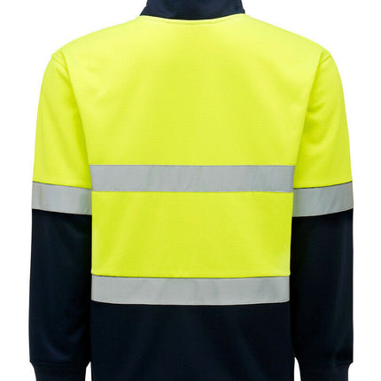 Hard Yakka Utility Hi-Vis 2 Tone Brushed Fleece Crew Jumper Work Y19270-KarWorkwear