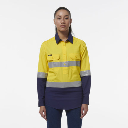 KingGee Women Workcool Vented Closed Front Reflective Shirt K44230-KarWorkwear