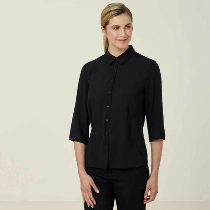 NNT Womens Business Georgie  3/4 Sleeve Pleat Back Formal Shirts Classic CATUKZ-KarWorkwear