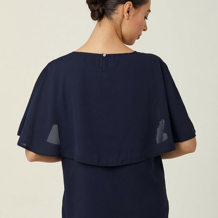 NNT Womens Georgie  Cape Short Sleeve Blouse Classic Fit Comfortable CATUKD-KarWorkwear