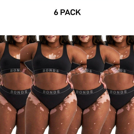 Bonds Womens Retro Rib Seamless Hi Bikini Hi Leg Smooth Stretchy 6 Pack WU8GT-KarWorkwear