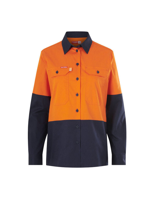 Hard Yakka Womens Long Sleeve HI Vis 2 Tone Reflective Vented Shirt Y08423-KarWorkwear
