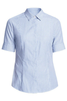 NNT Women Balance Stripe Short Sleeve Formal Shirts Styled Comfy Business CATU79-KarWorkwear