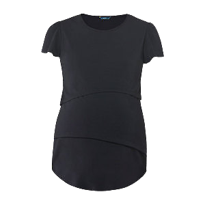 NNT Womens Matt Jersey Short Sleeve Layered Top Round Neckline Blouse CAT9XG-KarWorkwear
