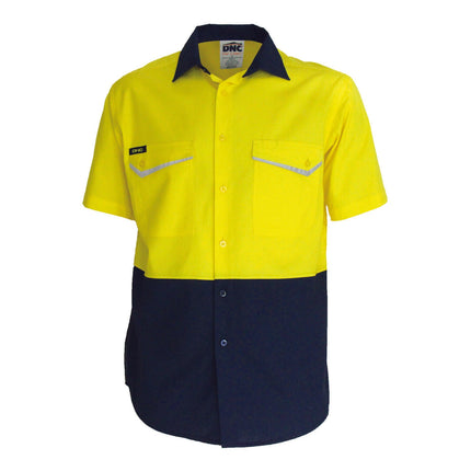 DNC Mens Two-Tone RipStop Cotton Cool Shirt, S/S Lightweight Breathable 3585-KarWorkwear